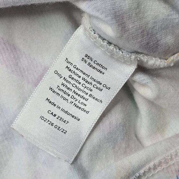 Talbots Cotton Blend Rainbow Plaid Print Boatneck 3/4 Sleeve Top Size MP - Picture 9 of 9